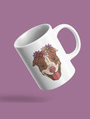 Pit Bull With Flowers Mug -SPIdeals Designs