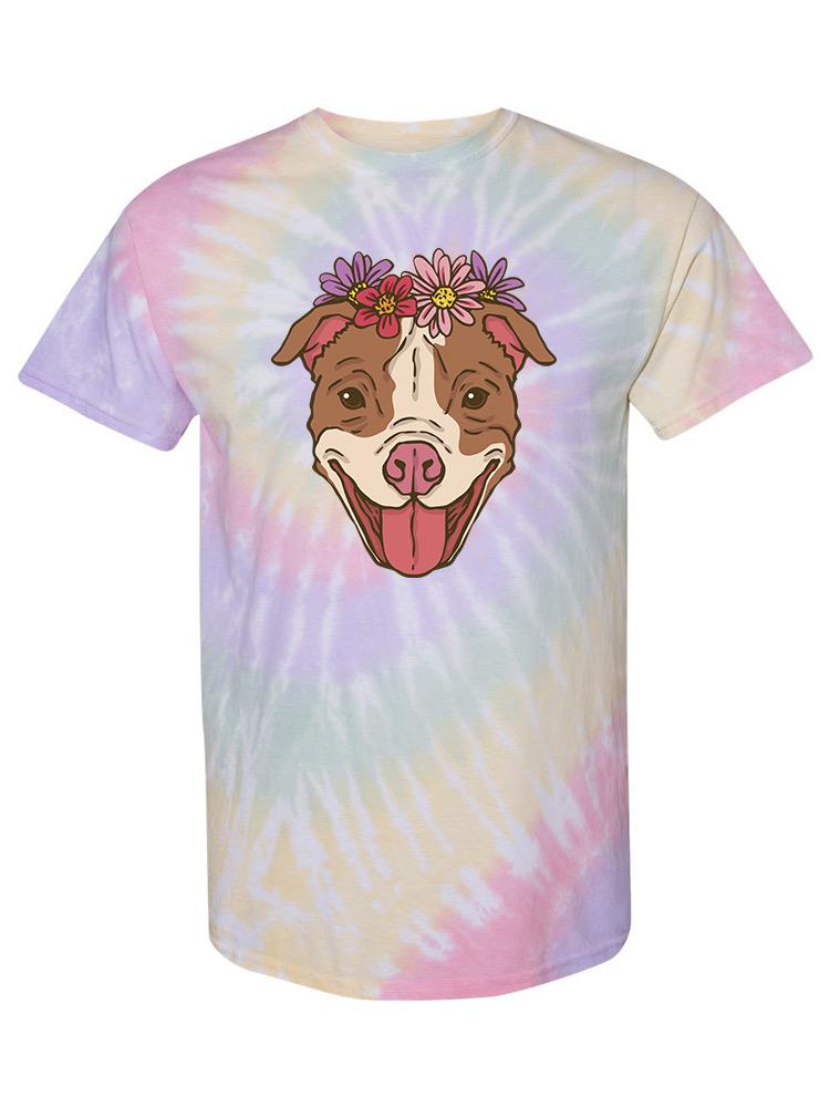 Pit Bull With Flowers Tie Dye Tee -SPIdeals Designs