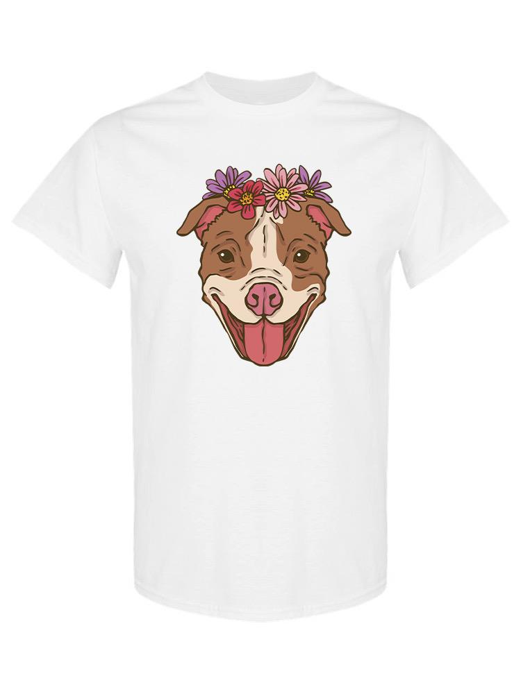 Pit Bull With Flowers T-shirt -SPIdeals Designs