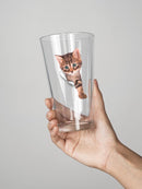 Kitty In Hole Of Paper Pint Glass -SPIdeals Designs