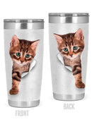 Kitty In Hole Of Paper Tumbler -SPIdeals Designs
