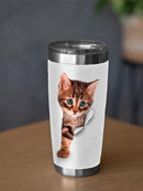 Kitty In Hole Of Paper Tumbler -SPIdeals Designs
