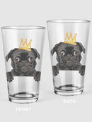 French Bulldog With A Crown Pint Glass -SPIdeals Designs
