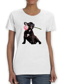 French Bulldog With Flower T-shirt -SPIdeals Designs