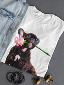 French Bulldog With Flower T-shirt -SPIdeals Designs