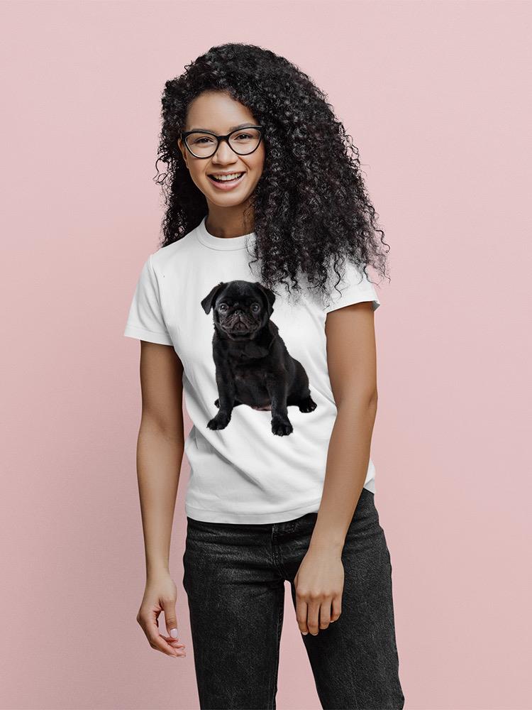 Sitting Black Pug T-shirt -SPIdeals Designs