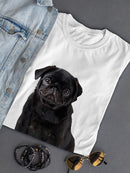 Sitting Black Pug T-shirt -SPIdeals Designs