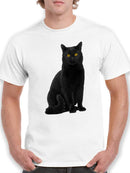 Sitting Black Cat T-shirt -SPIdeals Designs