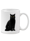Sitting Black Cat Mug -SPIdeals Designs