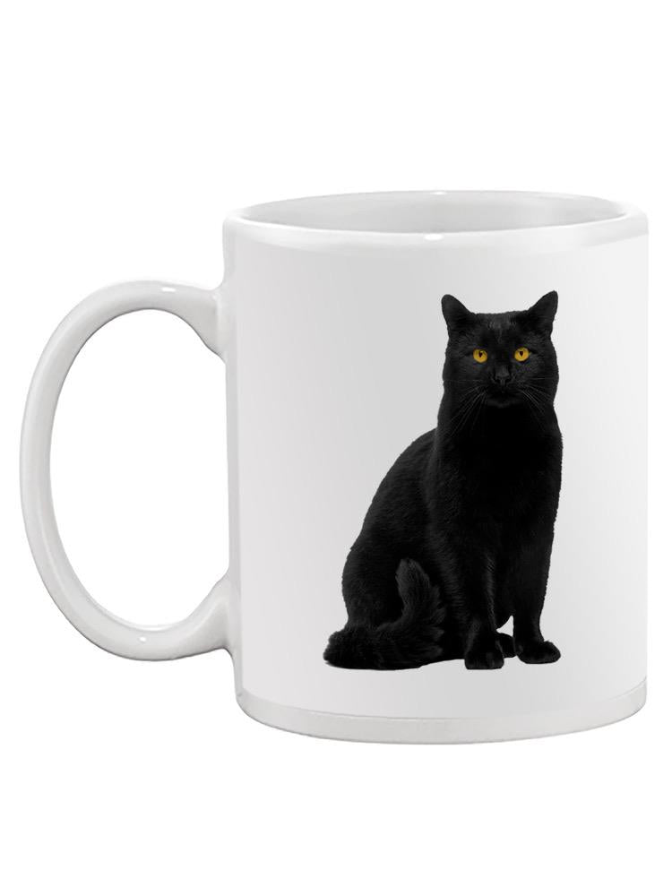 Sitting Black Cat Mug -SPIdeals Designs