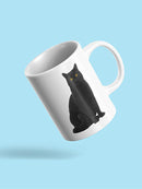 Sitting Black Cat Mug -SPIdeals Designs