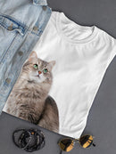 Cute Sitting Kitten. T-shirt -SPIdeals Designs