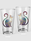 Cosmical Cat Sitting Pint Glass -SPIdeals Designs