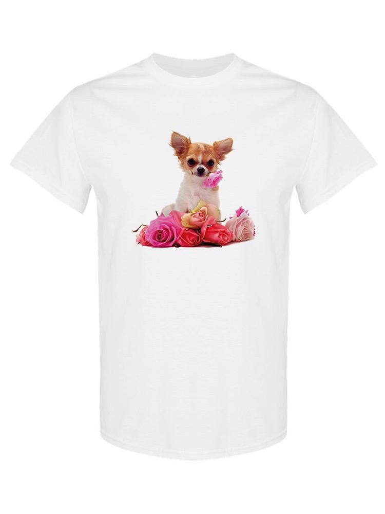 Chihuahua With Flowers T-shirt -SPIdeals Designs