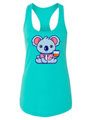 Koala With A Drink Racerback Tank -SPIdeals Designs