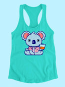 Koala With A Drink Racerback Tank -SPIdeals Designs