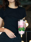 Flamingo And Leaves. Tumbler -SPIdeals Designs