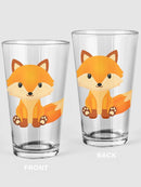 Cute Sitting Fox Pint Glass -SPIdeals Designs