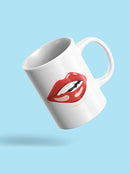 Red Lips Biting. Mug -SPIdeals Designs