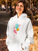Flamingo With Balloons Hoodie -SPIdeals Designs