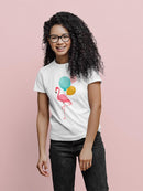 Flamingo With Balloons T-shirt -SPIdeals Designs