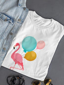 Flamingo With Balloons T-shirt -SPIdeals Designs