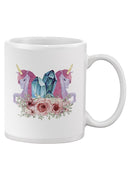 Unicorn With Gems And Flowers Mug -SPIdeals Designs