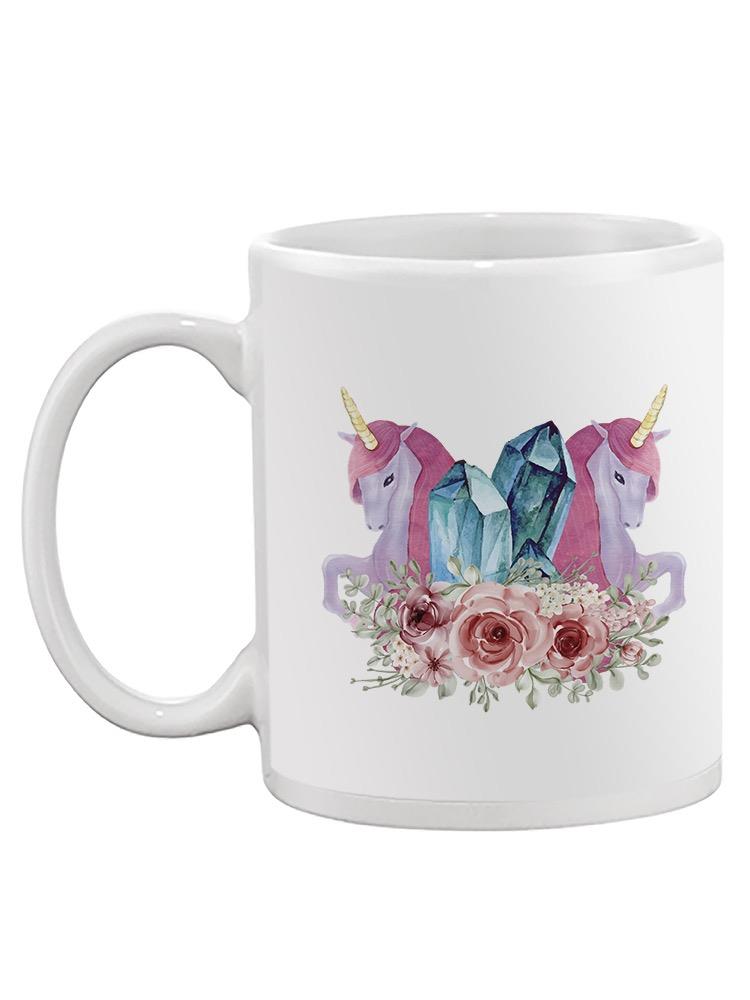 Unicorn With Gems And Flowers Mug -SPIdeals Designs