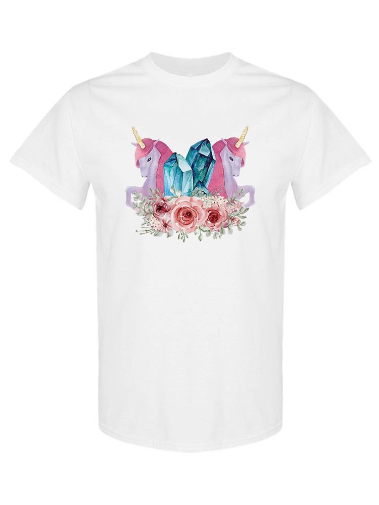 Unicorn With Gems And Flowers T-shirt -SPIdeals Designs
