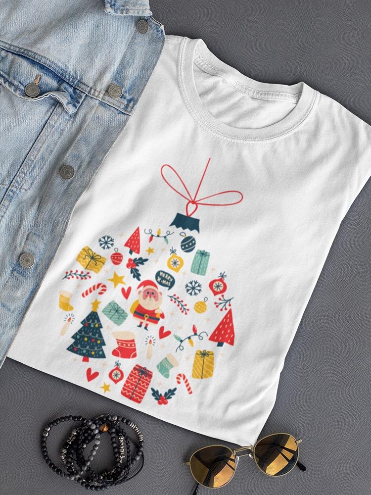 Christmas Bulb With Icons T-shirt -SPIdeals Designs