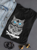 Owl Art In White T-shirt -SPIdeals Designs