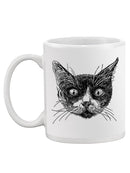 Cat Face Sketch Mug -SPIdeals Designs