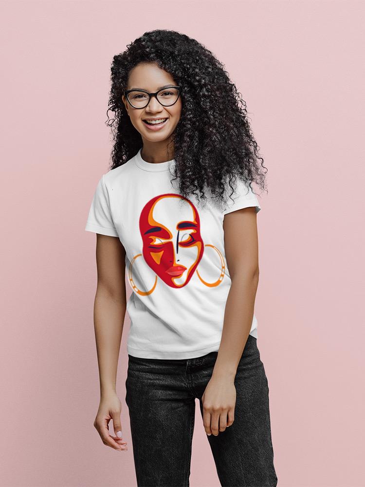 Woman's Face With Earrings T-shirt -SPIdeals Designs