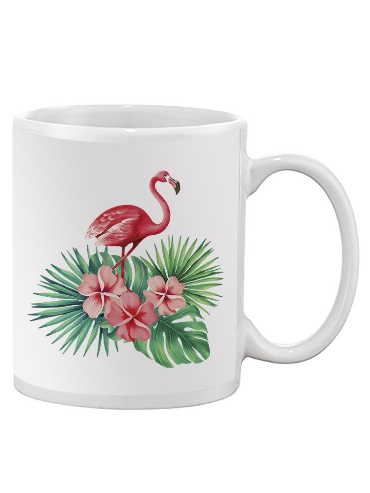 Tropical Flowers Flamingo Mug -SPIdeals Designs