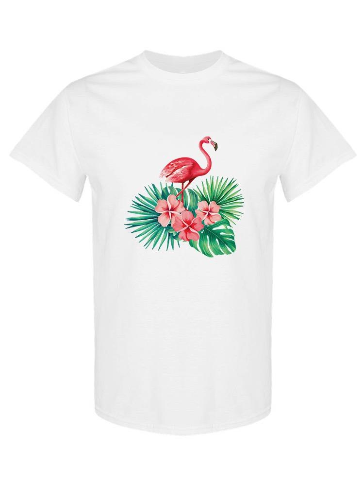 Tropical Flowers Flamingo T-shirt -SPIdeals Designs