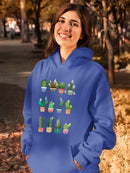 Cacti In Cute Vases Hoodie -SPIdeals Designs