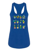 Cacti In Cute Vases Racerback Tank -SPIdeals Designs