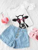 Cow With Glasses T-shirt -SPIdeals Designs