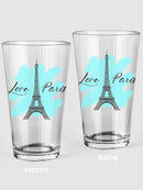 Love Paris And Tower Pint Glass -SPIdeals Designs