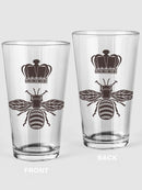 Bees And Crowns Pint Glass -SPIdeals Designs