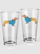 Clothed Dachshund Pint Glass -SPIdeals Designs