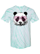 Panda With Heart Glasses Tie Dye Tee -SPIdeals Designs