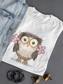 Cute Owl With Flowers T-shirt -SPIdeals Designs