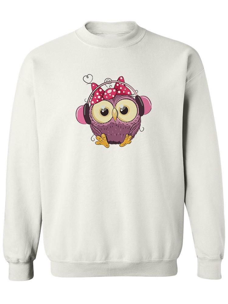 Owl With Headphones Sweatshirt -SPIdeals Designs