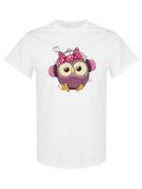 Owl With Headphones T-shirt -SPIdeals Designs