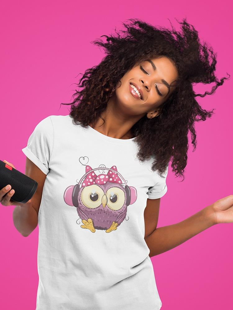 Owl With Headphones T-shirt -SPIdeals Designs