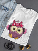 Owl With Headphones T-shirt -SPIdeals Designs