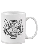 Black And White Tiger Sketch Mug -SPIdeals Designs