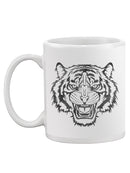 Black And White Tiger Sketch Mug -SPIdeals Designs
