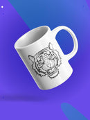 Black And White Tiger Sketch Mug -SPIdeals Designs
